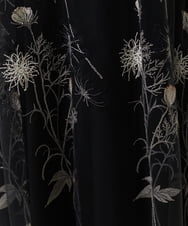 GDPJS22630 Sybilla(シビラ) フラワー刺繍チュールノースリーブドレス ブラック×モノトーン刺繍