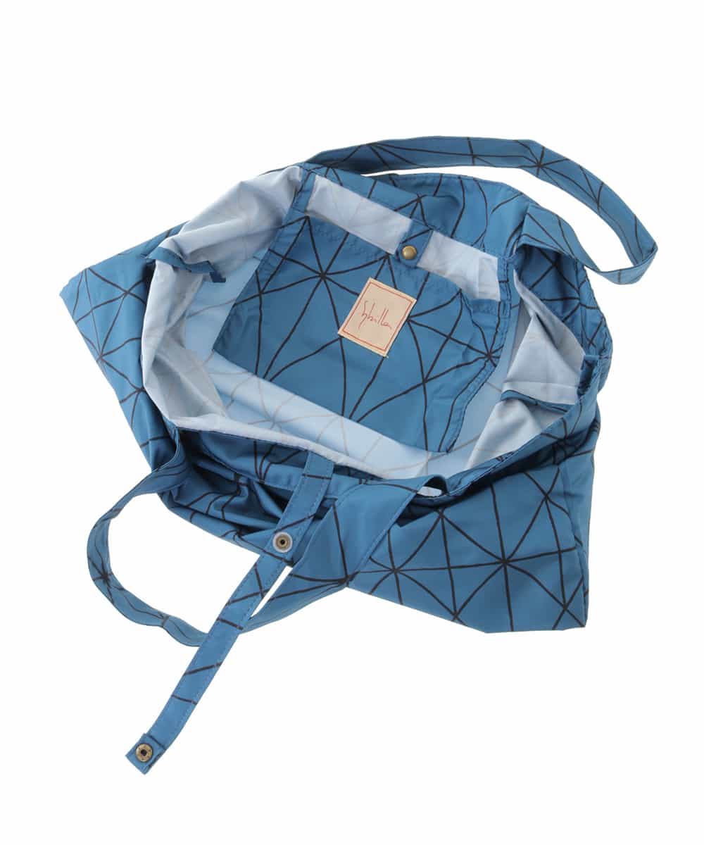 GE8AP02020 Sybilla(シビラ) ポケッタブルエコトート(ジオメトリック柄) ブルー