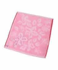 GE9AV03006 Sybilla(シビラ) ステッチアクセントフラワータオルハンカチ ピンク