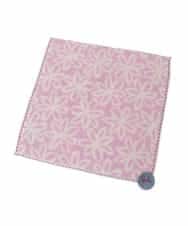 GE9AV05006 Sybilla(シビラ) ステッチパイピングフラワータオルハンカチ ピンク