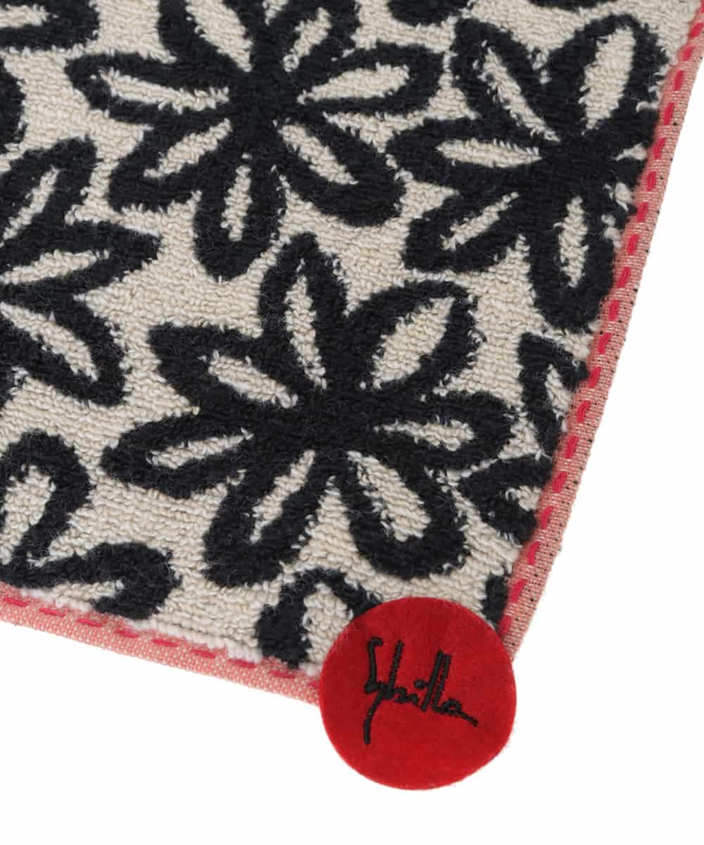 GE9AV05006 Sybilla(シビラ) ステッチパイピングフラワータオルハンカチ アイボリー