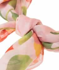 GE9GD01015 Sybilla(シビラ) グラデーション調花柄ハンカチ オレンジ