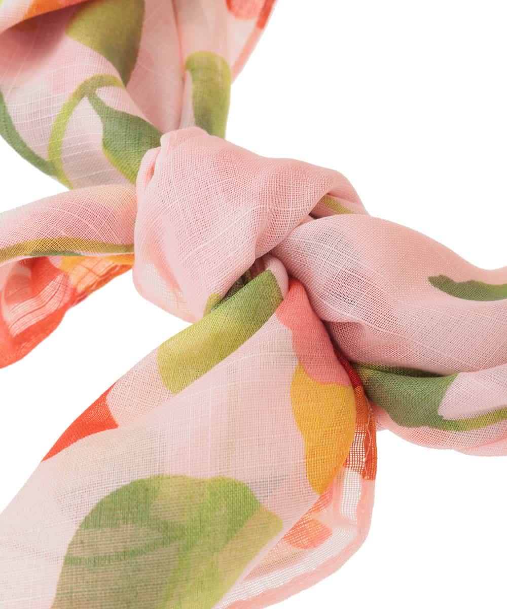 GE9GD01015 Sybilla(シビラ) グラデーション調花柄ハンカチ オレンジ