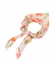 GE9GD01015 Sybilla(シビラ) グラデーション調花柄ハンカチ オレンジ