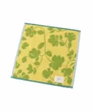 GE9GD02006 Sybilla(シビラ) シャドーフラワー柄タオルハンカチ イエロー×グリーン