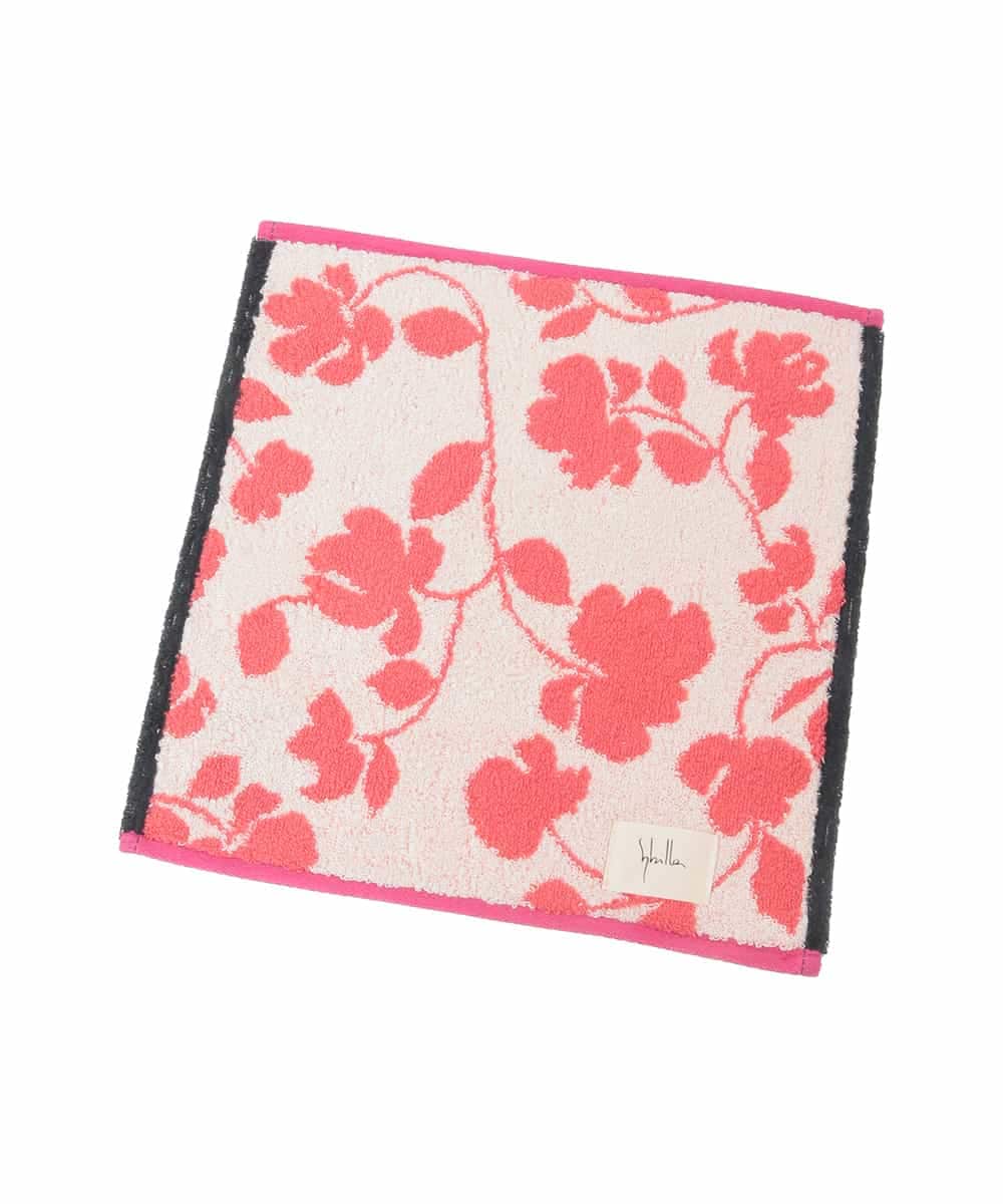 GE9GD02006 Sybilla(シビラ) シャドーフラワー柄タオルハンカチ アイボリー×ピンク