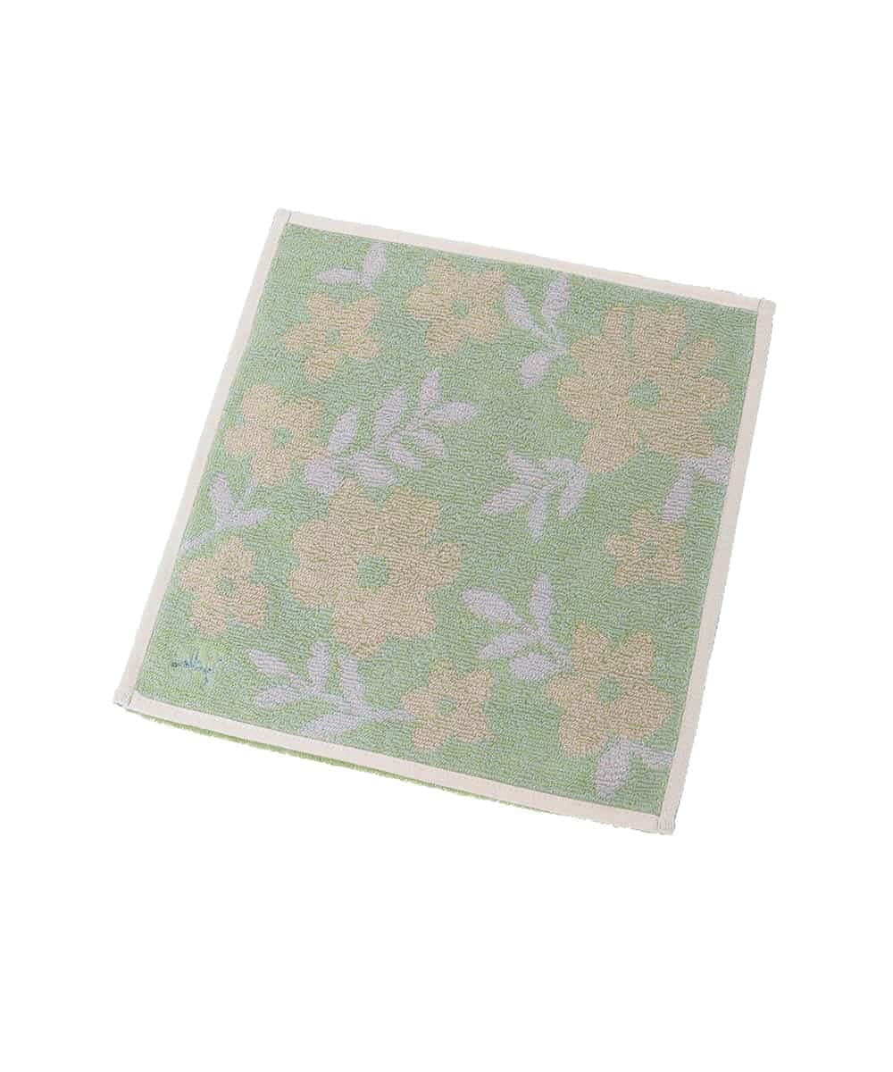 GE9GE03006 Sybilla(シビラ) カラフルフラワー柄タオルハンカチ ライトピンク×ライトブルー
