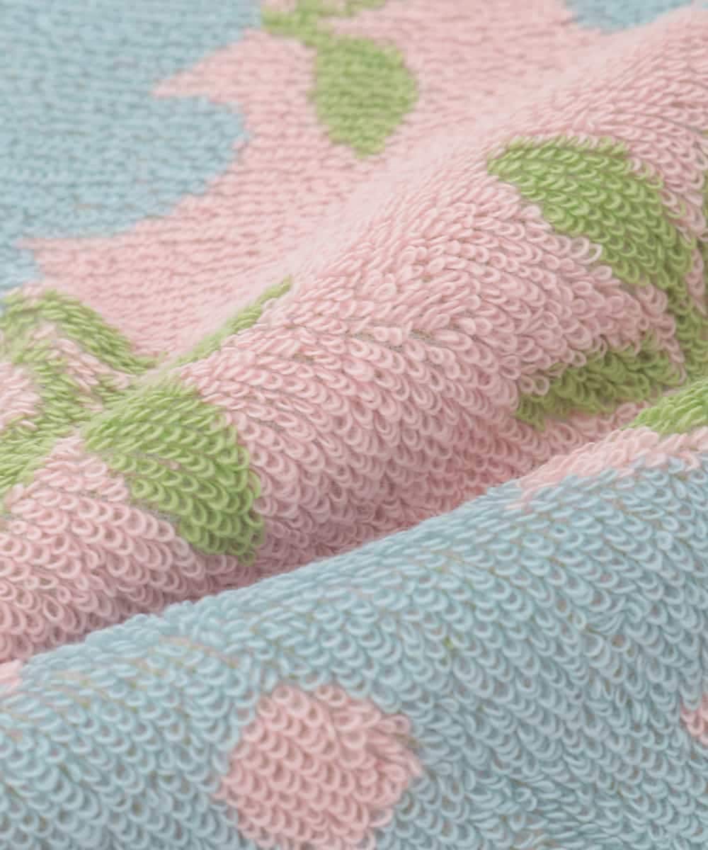 GE9GE03006 Sybilla(シビラ) カラフルフラワー柄タオルハンカチ ライトピンク×ライトブルー