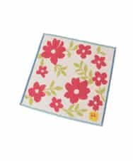 GE9GE03006 Sybilla(シビラ) カラフルフラワー柄タオルハンカチ アイボリー×レッド