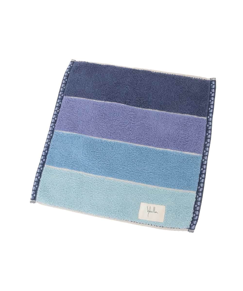 GE9GE04006 Sybilla(シビラ) ボーダー柄タオルハンカチ ブルー系