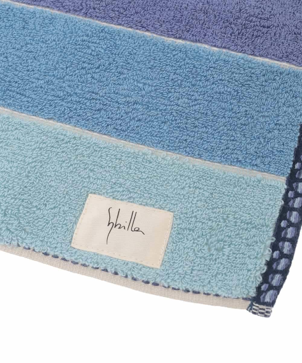 GE9GE04006 Sybilla(シビラ) ボーダー柄タオルハンカチ ブルー系