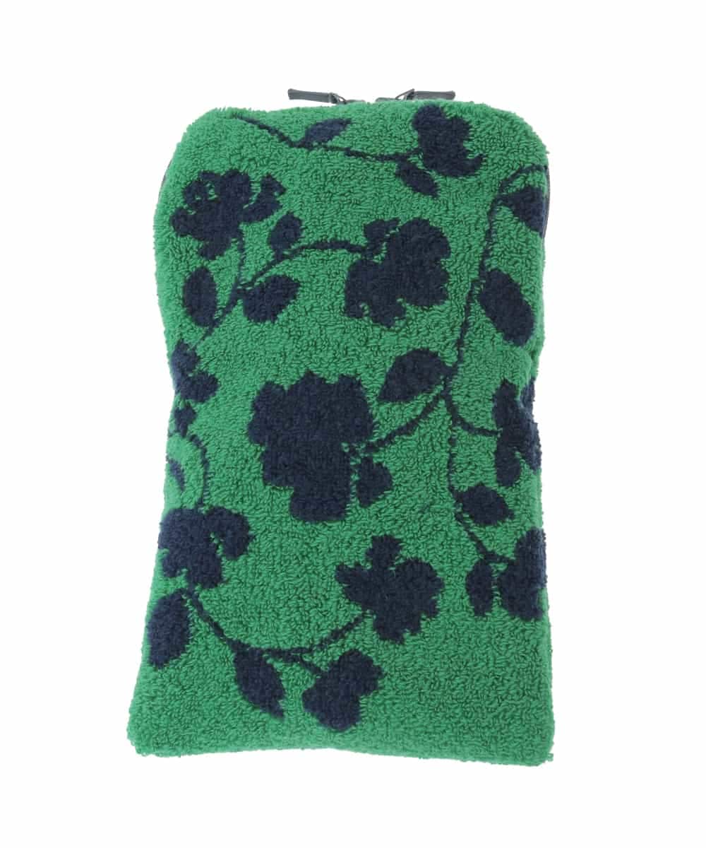 GE9GE06012 Sybilla(シビラ) ボタニカル柄ファスナー付きタオル グリーン系
