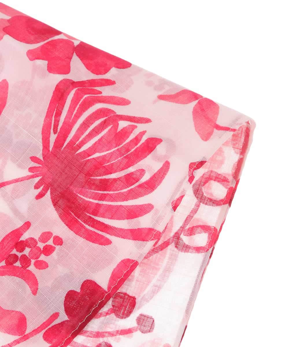 GE9GV01015 Sybilla(シビラ) 【イージーケア加工】フラワーペイント大判デザインハンカチ ピンク