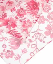 GE9GV01015 Sybilla(シビラ) 【イージーケア加工】フラワーペイント大判デザインハンカチ ピンク