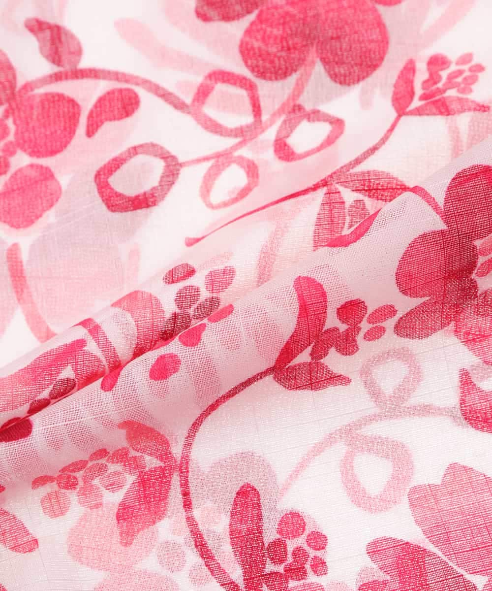 GE9GV01015 Sybilla(シビラ) 【イージーケア加工】フラワーペイント大判デザインハンカチ ピンク