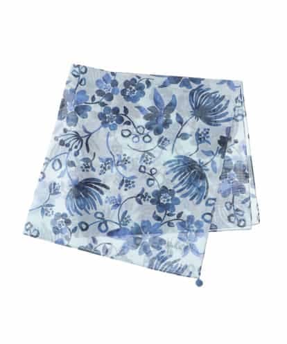 GE9GV01015 Sybilla 【イージーケア加工】フラワーペイント大判デザインハンカチ