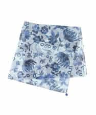 GE9GV01015 Sybilla(シビラ) 【イージーケア加工】フラワーペイント大判デザインハンカチ ライトブルー