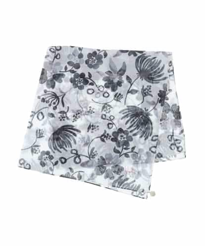 GE9GV01015 Sybilla 【イージーケア加工】フラワーペイント大判デザインハンカチ