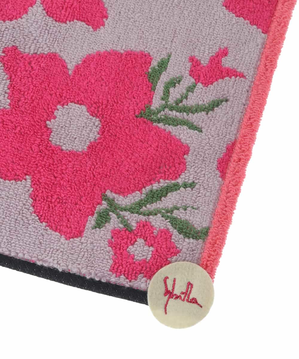 GE9GV02006 Sybilla(シビラ) フラワーモチーフタオルハンカチ グレー