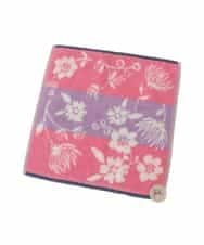 GE9GV03006 Sybilla(シビラ) 配色切り替えボタニカルタオルハンカチ ピンク