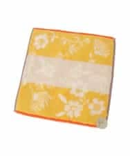 GE9GV03006 Sybilla(シビラ) 配色切り替えボタニカルタオルハンカチ ライトイエロー