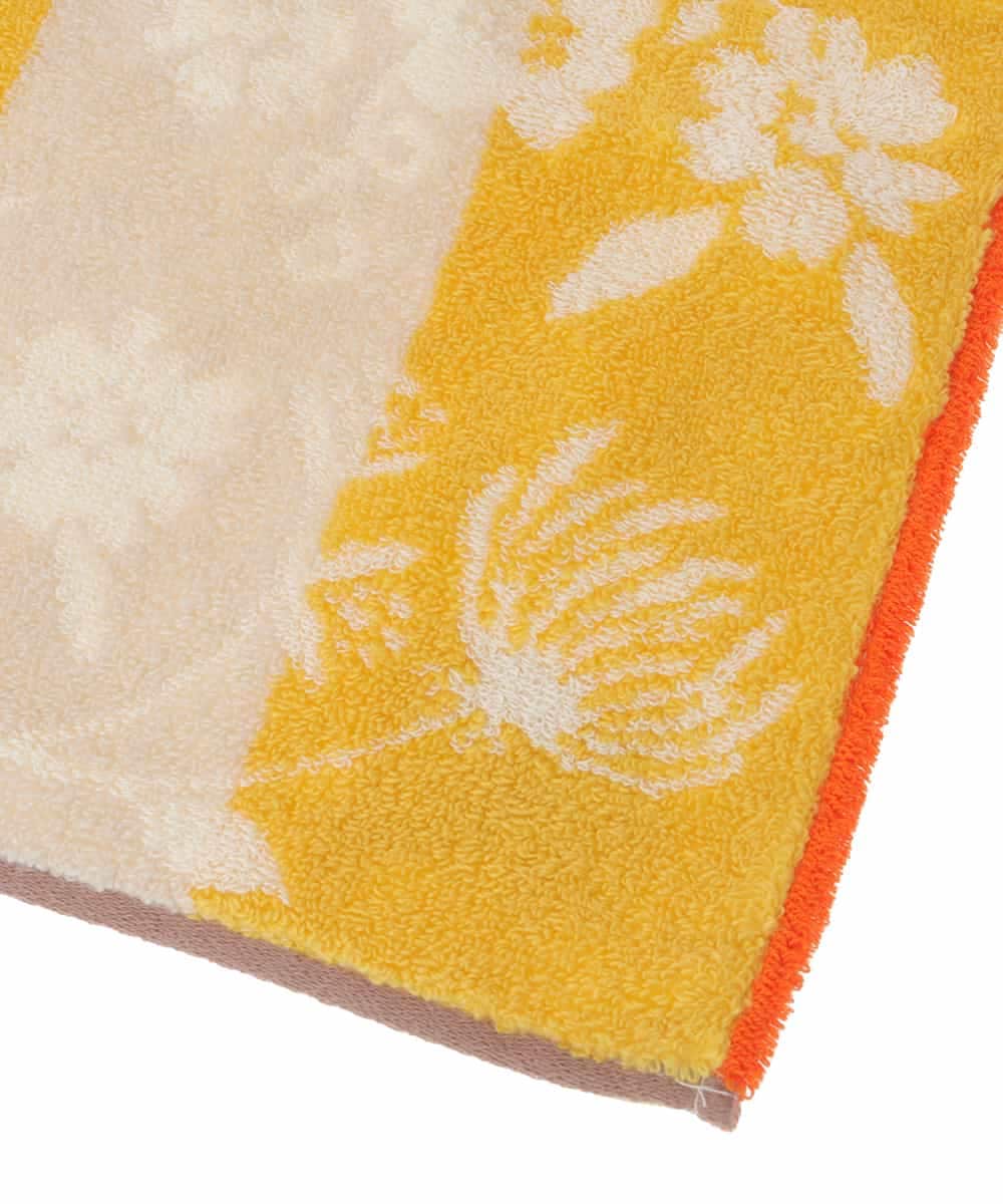 GE9GV03006 Sybilla(シビラ) 配色切り替えボタニカルタオルハンカチ ライトイエロー