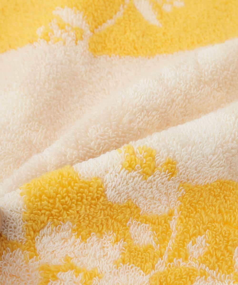 GE9GV03006 Sybilla(シビラ) 配色切り替えボタニカルタオルハンカチ ライトイエロー