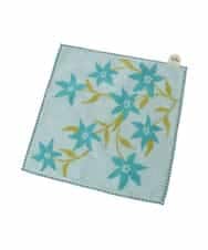 GE9GV04006 Sybilla(シビラ) ステッチフラワーコットンタオルハンカチ ライトブルー