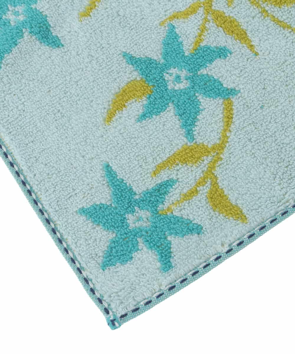 GE9GV04006 Sybilla(シビラ) ステッチフラワーコットンタオルハンカチ ライトブルー