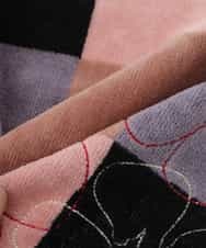 GE9GV05006 Sybilla(シビラ) ブロッキングカラーフラワー刺繍ハンカチ ブラック
