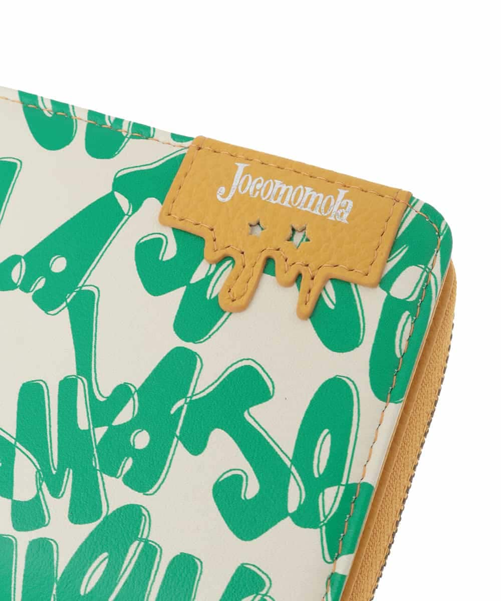 GFYJH02160 Jocomomola(ホコモモラ) モチーフデザイン二つ折り牛革財布 マスタード