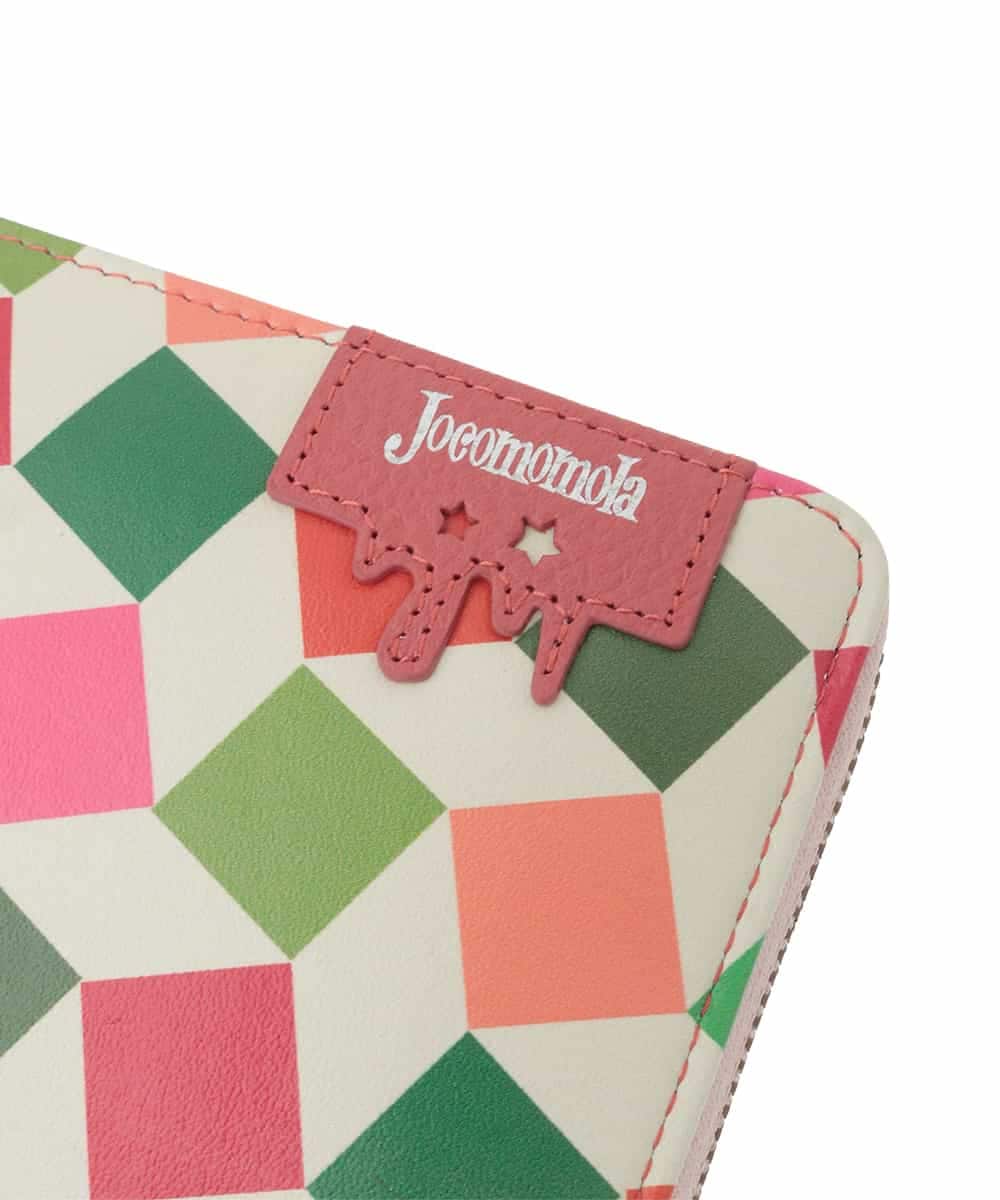 GFYJH03185 Jocomomola(ホコモモラ) モチーフデザインラウンドジップ牛側長財布 ピンク