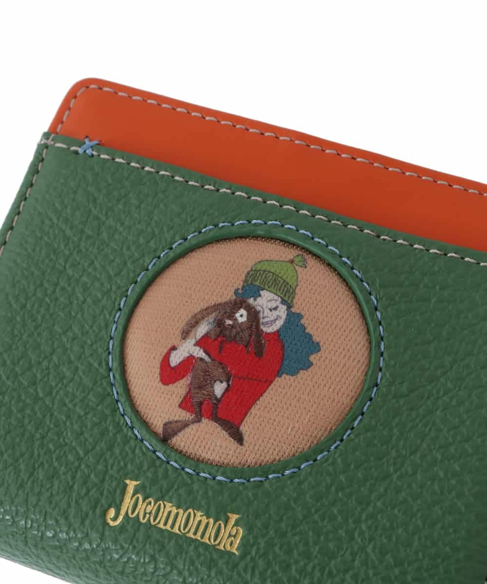 GFYJT31175 Jocomomola(ホコモモラ) ワンポイントモチーフ二つ折り財布 グリーン