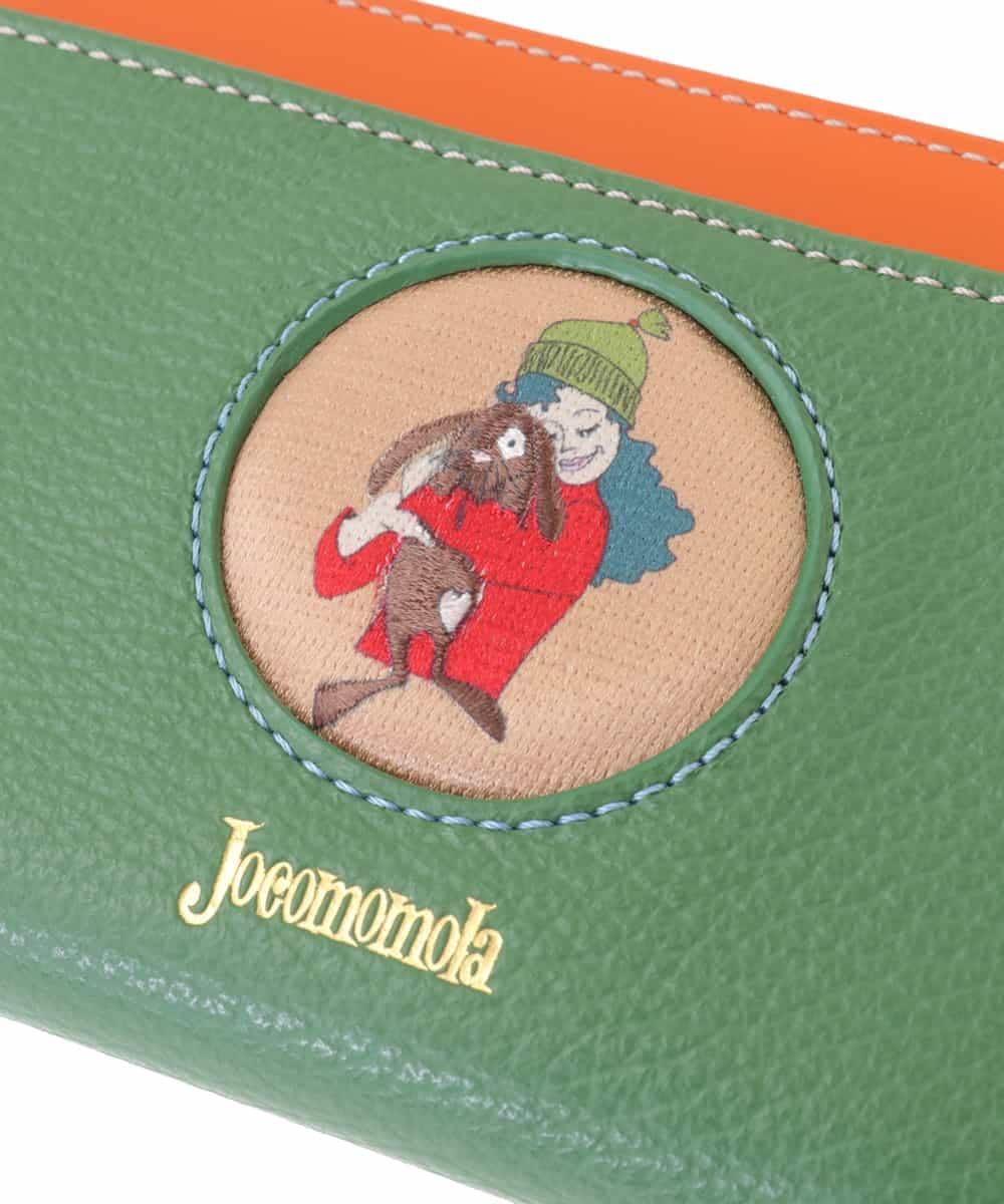 GFYJT83165 Jocomomola(ホコモモラ) ワンポイントモチーフL字ファスナー長財布 グリーン