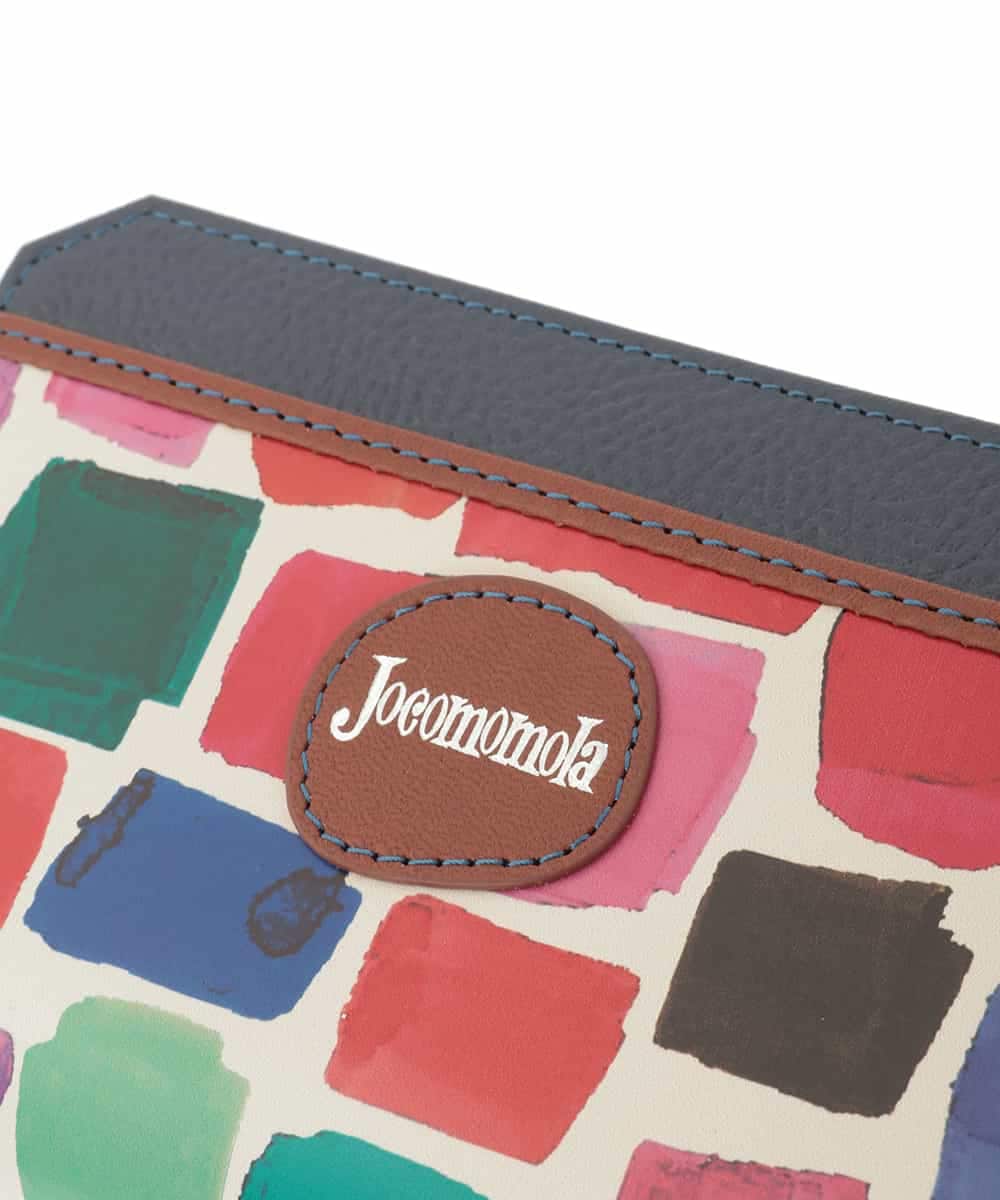 GFYTD30140 Jocomomola(ホコモモラ) 配色アートデザイン二つ折り財布 ネイビー