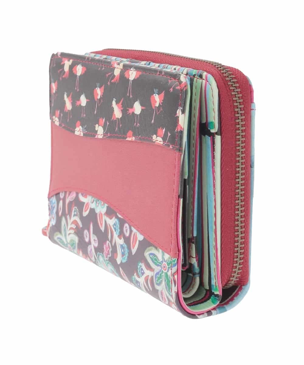 GFYTG30190 Jocomomola(ホコモモラ) プリント切り替え二つ折り財布 パープル