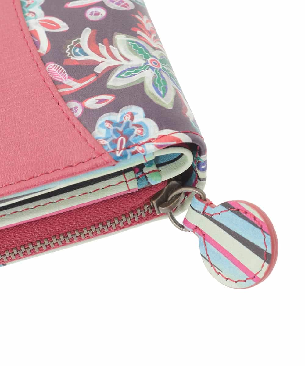 GFYTG30190 Jocomomola(ホコモモラ) プリント切り替え二つ折り財布 パープル