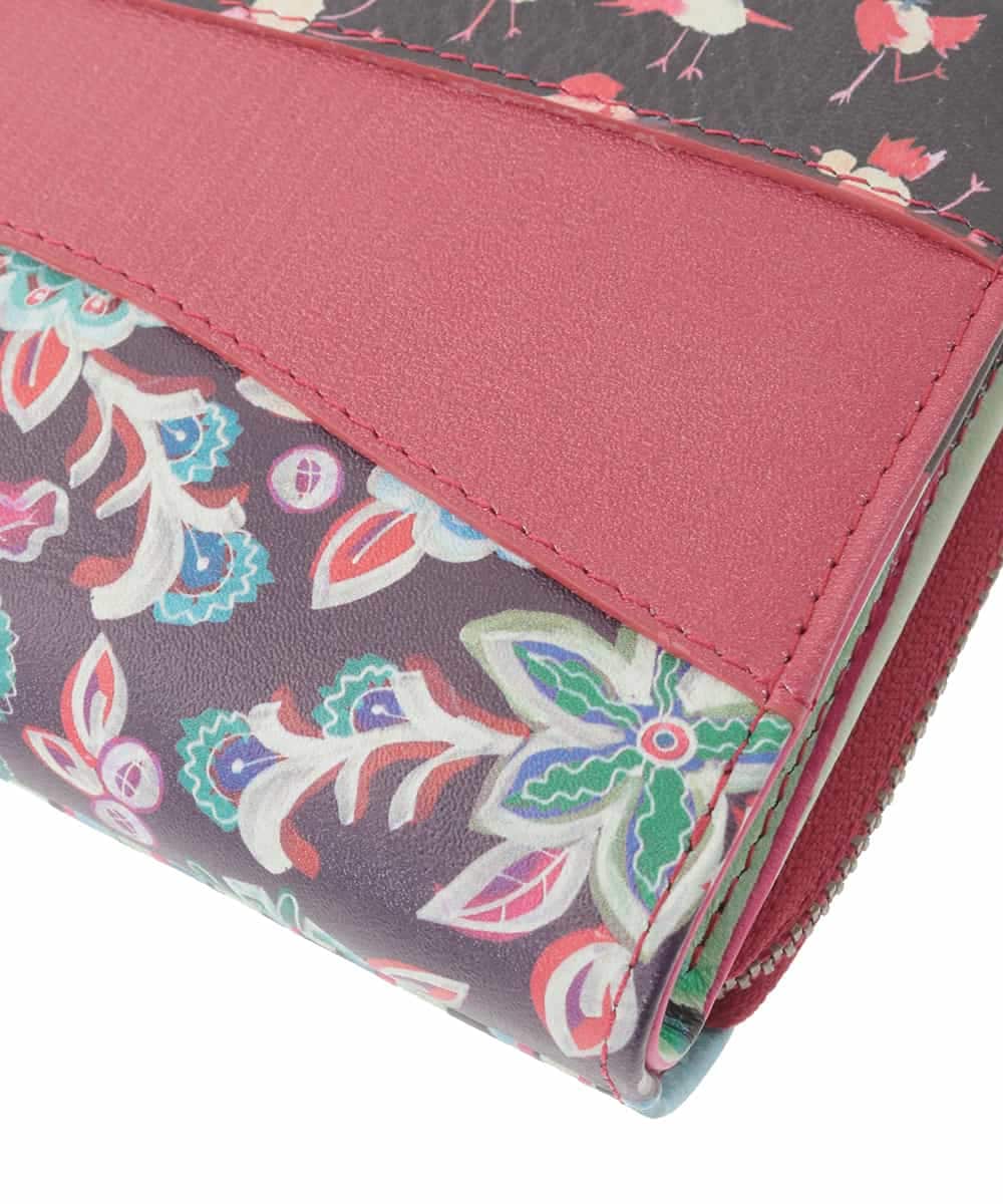 GFYTG30190 Jocomomola(ホコモモラ) プリント切り替え二つ折り財布 パープル