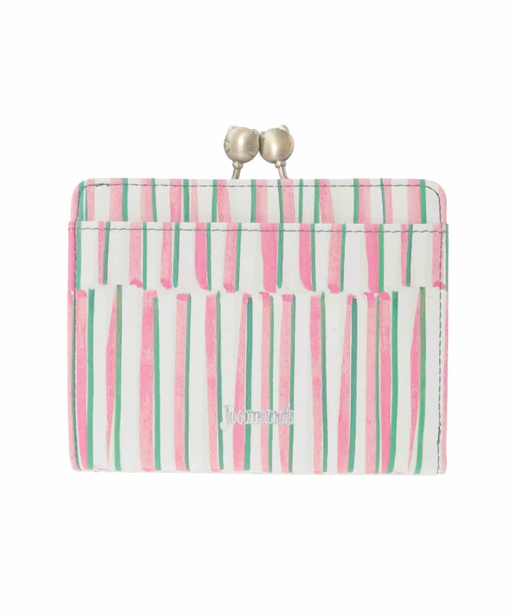 GFYTG31200 Jocomomola(ホコモモラ) プリント切り替えがま口二つ折り財布 ブルー