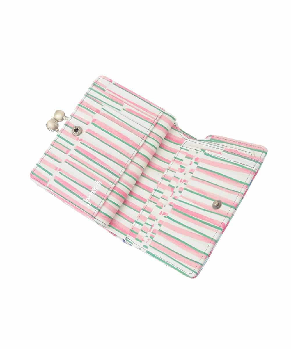 GFYTG31200 Jocomomola(ホコモモラ) プリント切り替えがま口二つ折り財布 ブルー