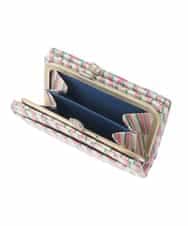 GFYTG31200 Jocomomola(ホコモモラ) プリント切り替えがま口二つ折り財布 ブルー