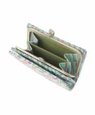 GFYTG31200 Jocomomola(ホコモモラ) プリント切り替えがま口二つ折り財布 ブルー