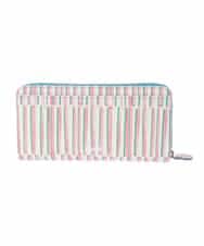 GFYTG32205 Jocomomola(ホコモモラ) プリント切り替えラウンドジップ長財布 ブルー