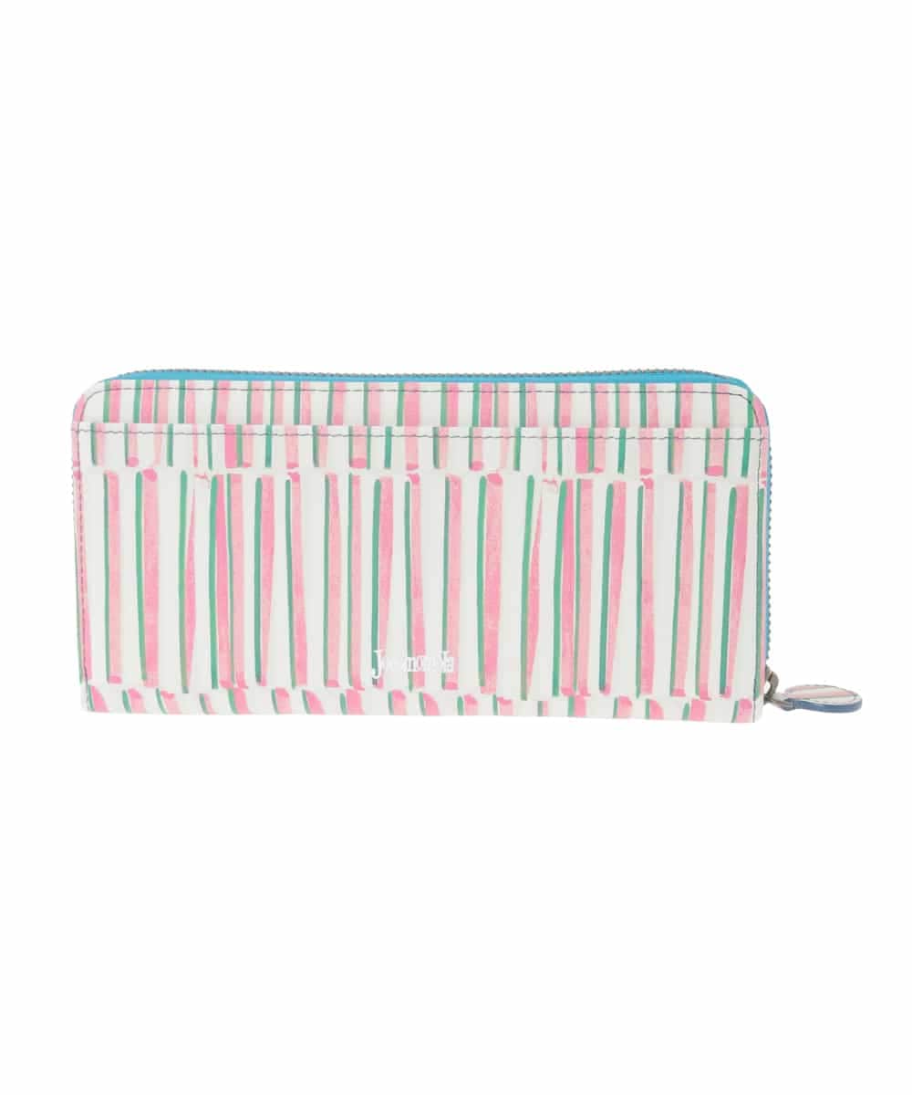 GFYTG32205 Jocomomola(ホコモモラ) プリント切り替えラウンドジップ長財布 ブルー