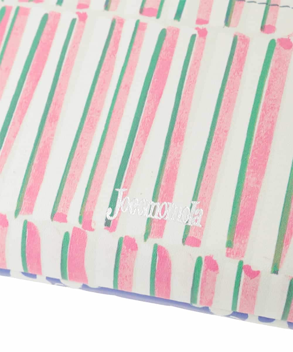 GFYTG32205 Jocomomola(ホコモモラ) プリント切り替えラウンドジップ長財布 ブルー