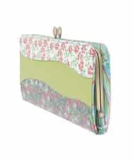 GFYTG33205 Jocomomola(ホコモモラ) プリント切り替えがま口長財布 グリーン