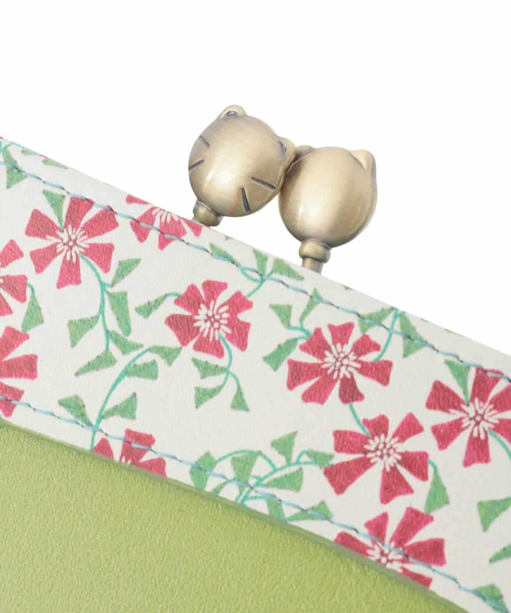 GFYTG33205 Jocomomola(ホコモモラ) プリント切り替えがま口長財布 グリーン