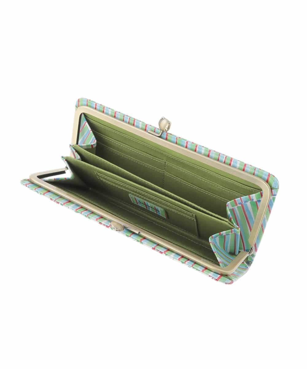 GFYTG33205 Jocomomola(ホコモモラ) プリント切り替えがま口長財布 グリーン