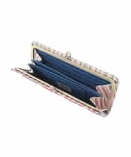 GFYTG33205 Jocomomola(ホコモモラ) プリント切り替えがま口長財布 グリーン