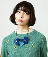 GG2CD30080 Jocomomola(ホコモモラ) ダブルコードフラワーモチーフネックレス ライトブルー